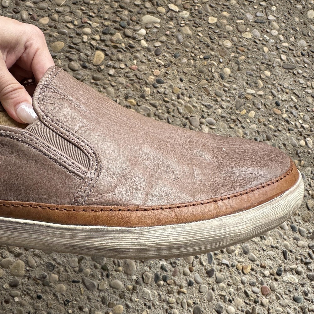 Frye Gavin Slip On Shoes Mens Size 11.5 Brown Leather Casual Loafers Sneakers - Picture 6 of 14